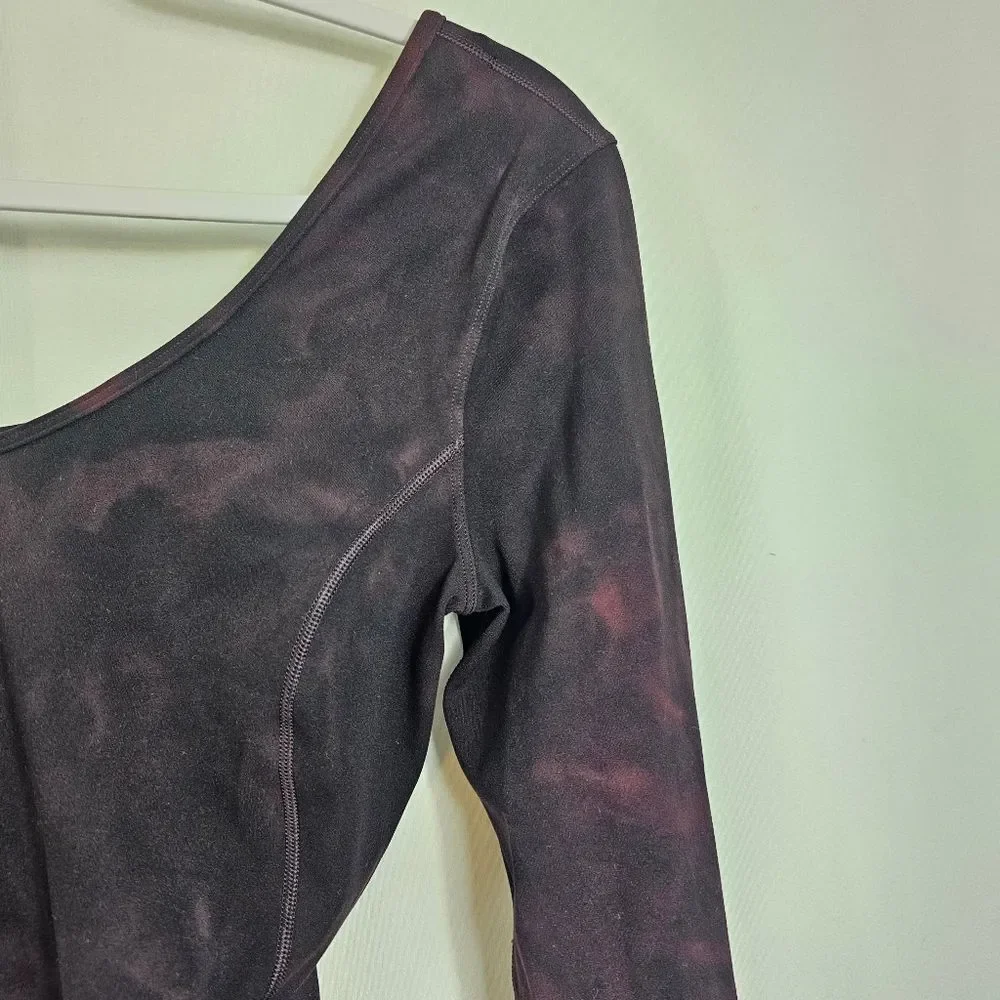 Lululemon Nulu Align Long Sleeves Shirt in Diamond Dye Cassis Black - Size 6